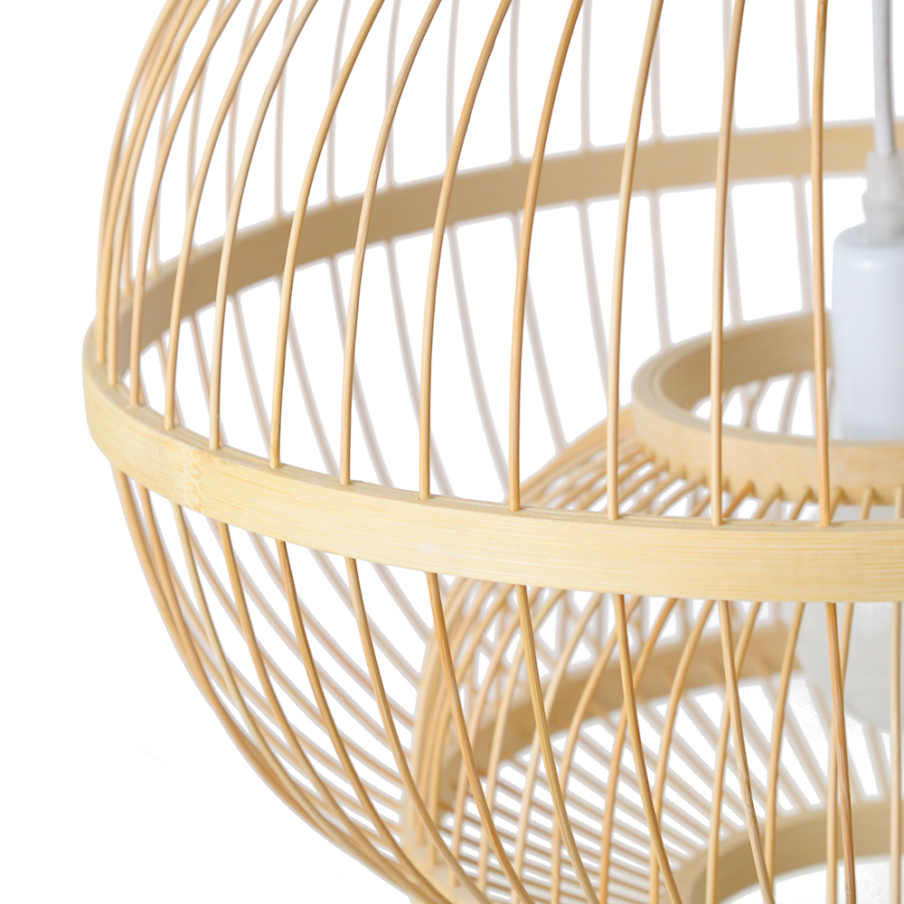 Antique lantern shaped bamboo pendant light for kitchen island
