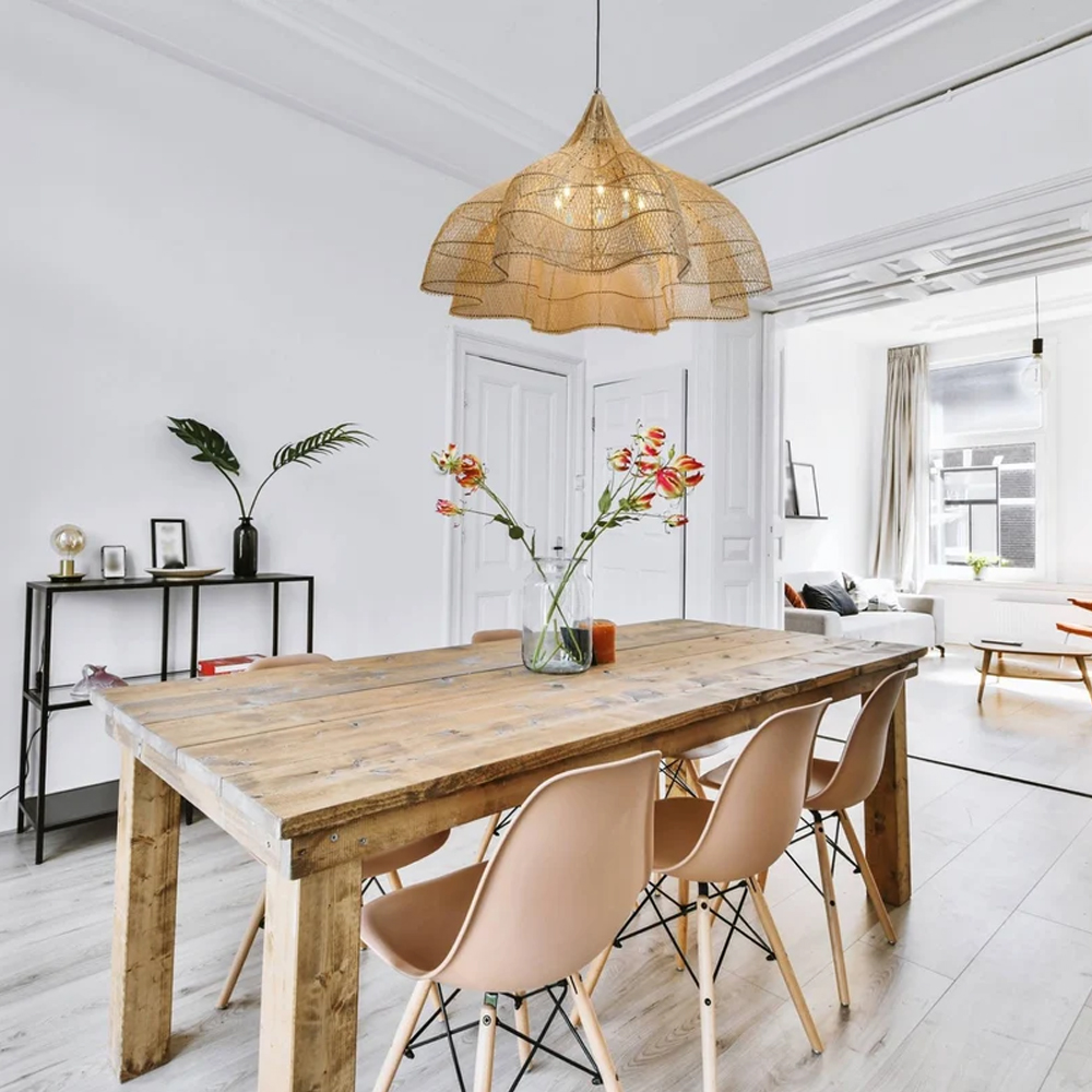 Justina Rattan Pendant Light Wabi Sabi Wicker Chandelier