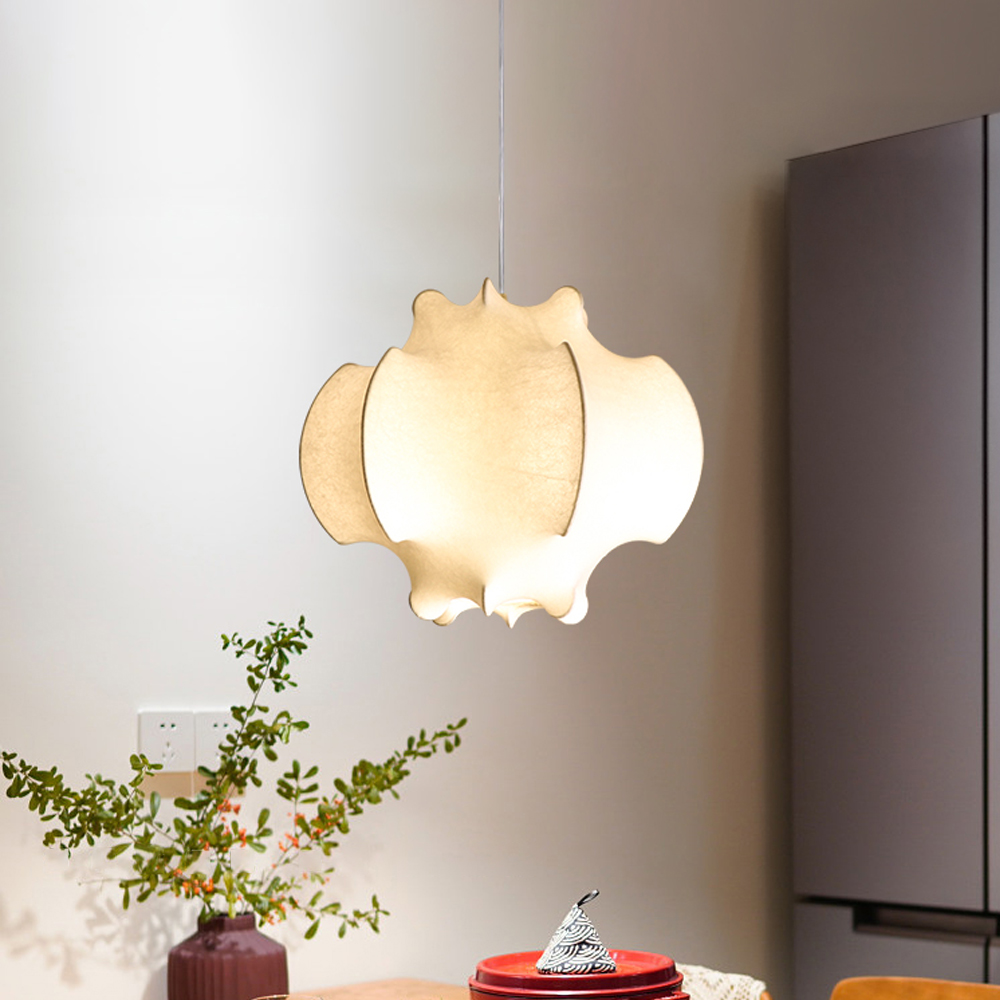 Retro Wabi-sabi Style Dining Room Hanging Lamp Art Imitation Silk Chandelier