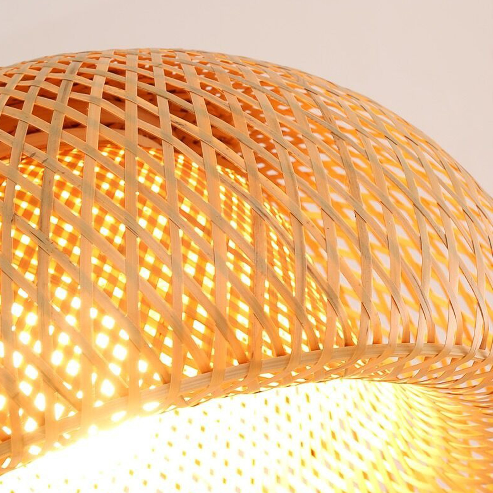 Handwoven Bamboo Ceiling Light Shade Flush Mount Lamp