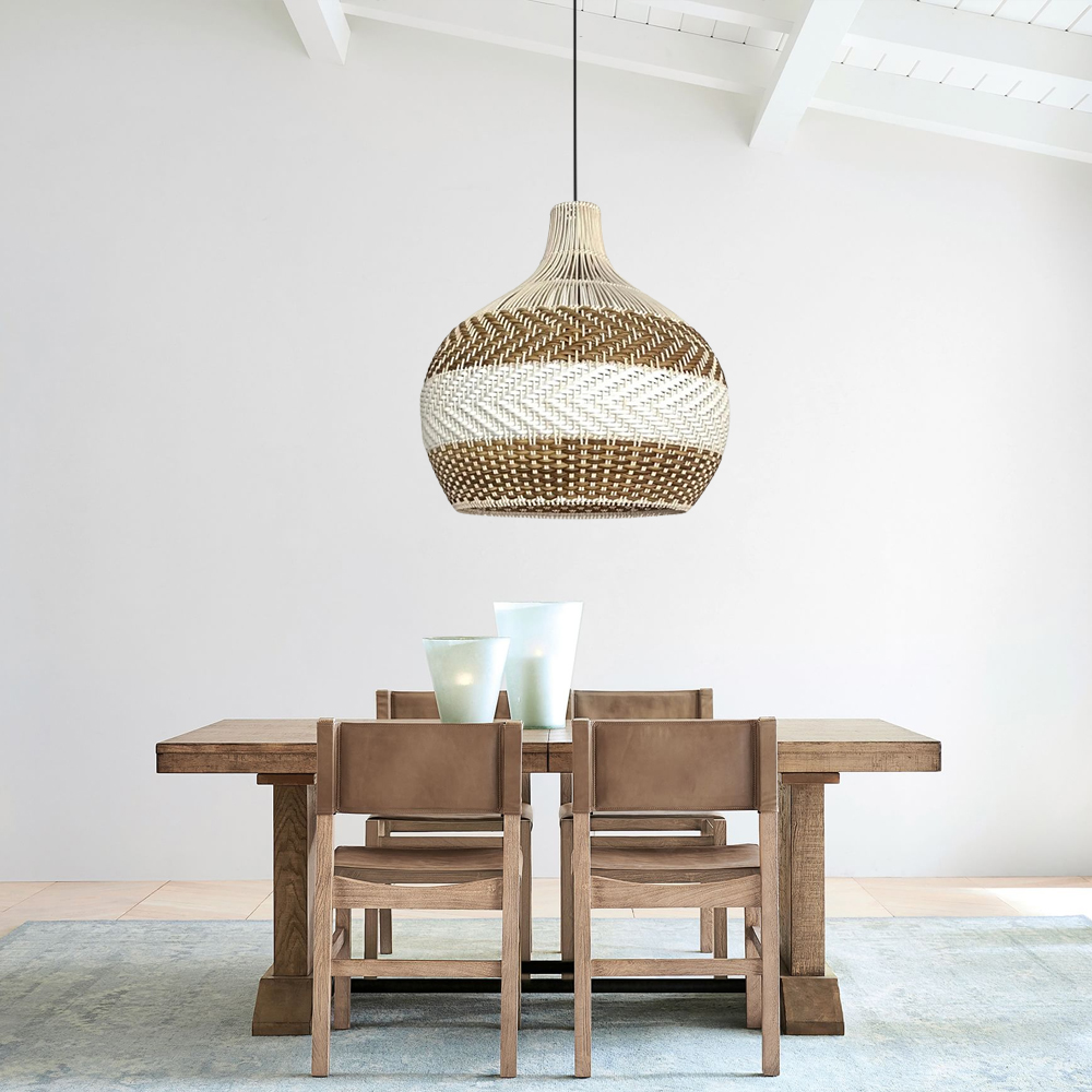 Simply White Rattan Pendant Light
