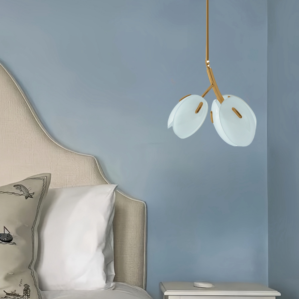 Nordic Modern Minimalist Tulip Bud Glass Pendant Lamp Atmosphere Lighting Fixture