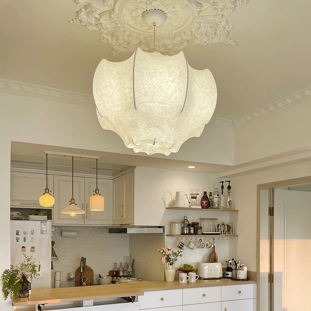 Silk Chandelier Japanese retro wabi-sabi Bedroom Dining Room Pendant Light