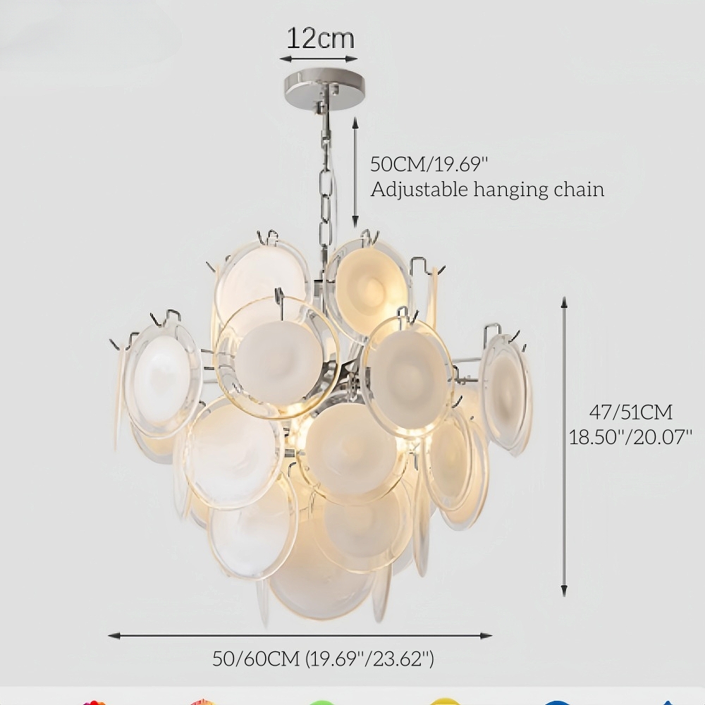 Italian Style Vintage Colored Multi-Layer Handmade Glass Pendant Light