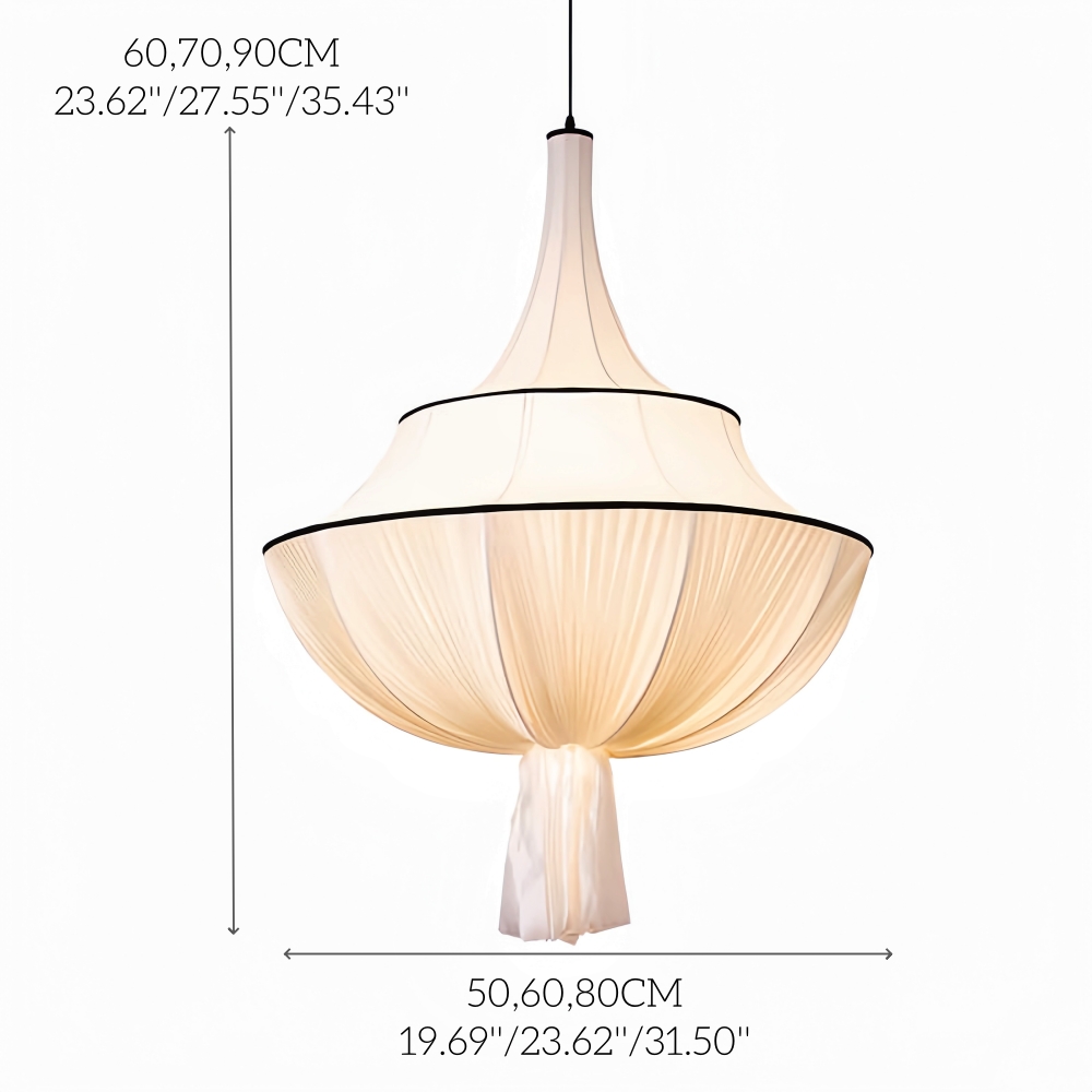 French Cream Style Satin Fabric Chandelier