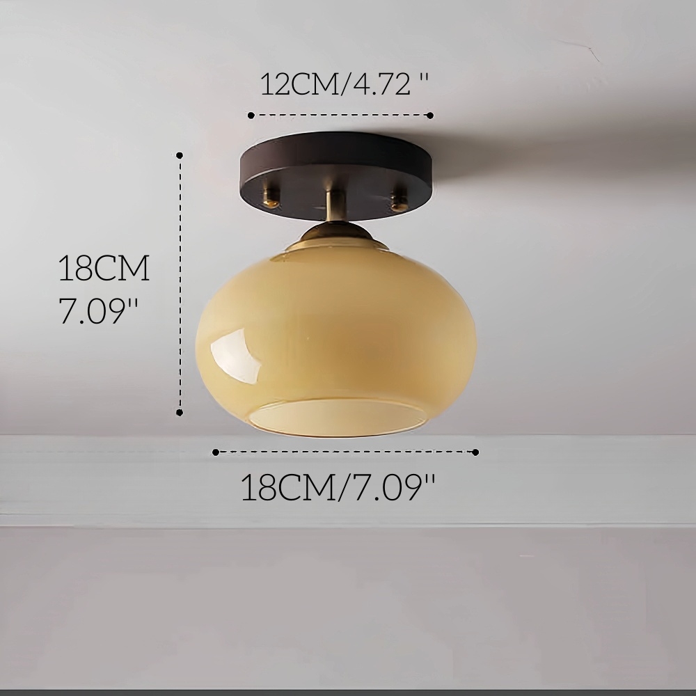 Mirad Retro Persimmon Glass Ceiling Light Bedroom Living Room