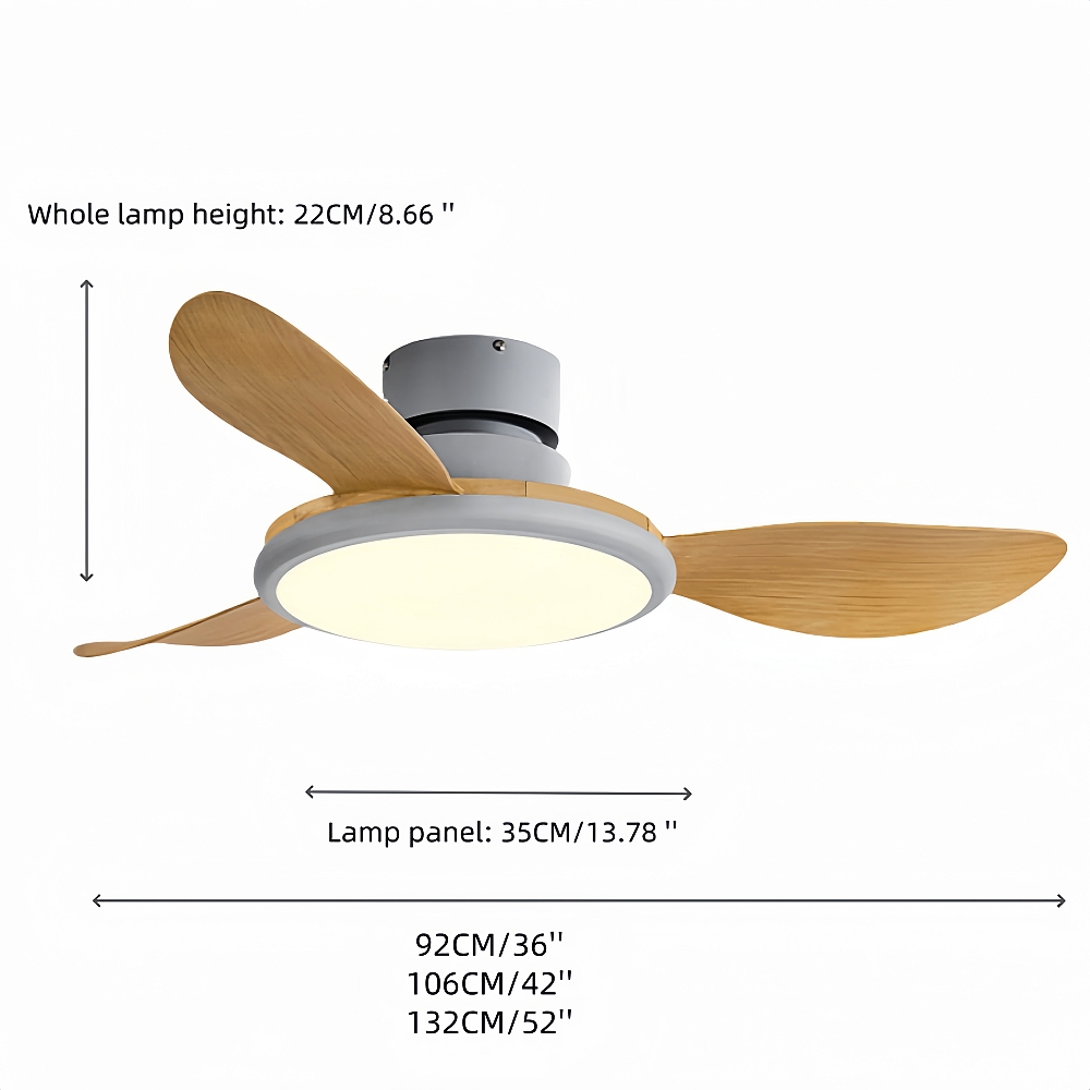 Nordic Style Household Variable Frequency Ceiling Fan Light