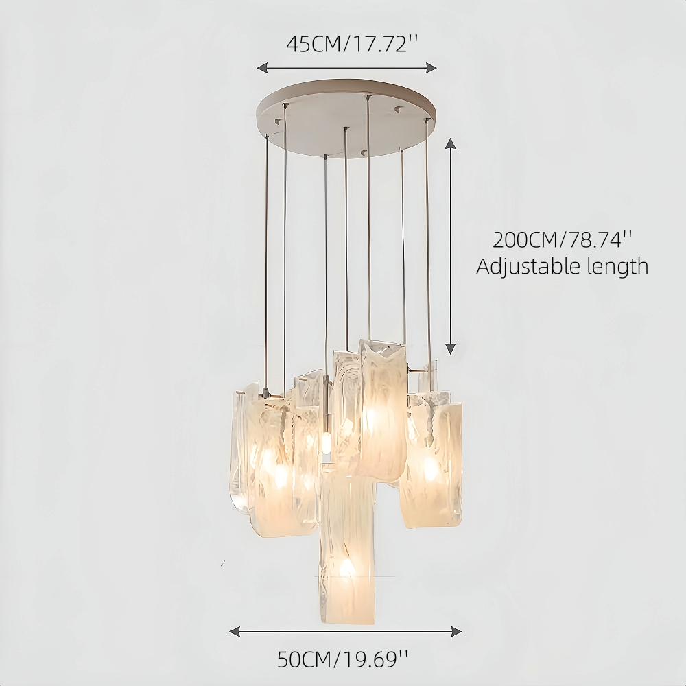French Mist Glass Chandelier For Living Room And Bedroom