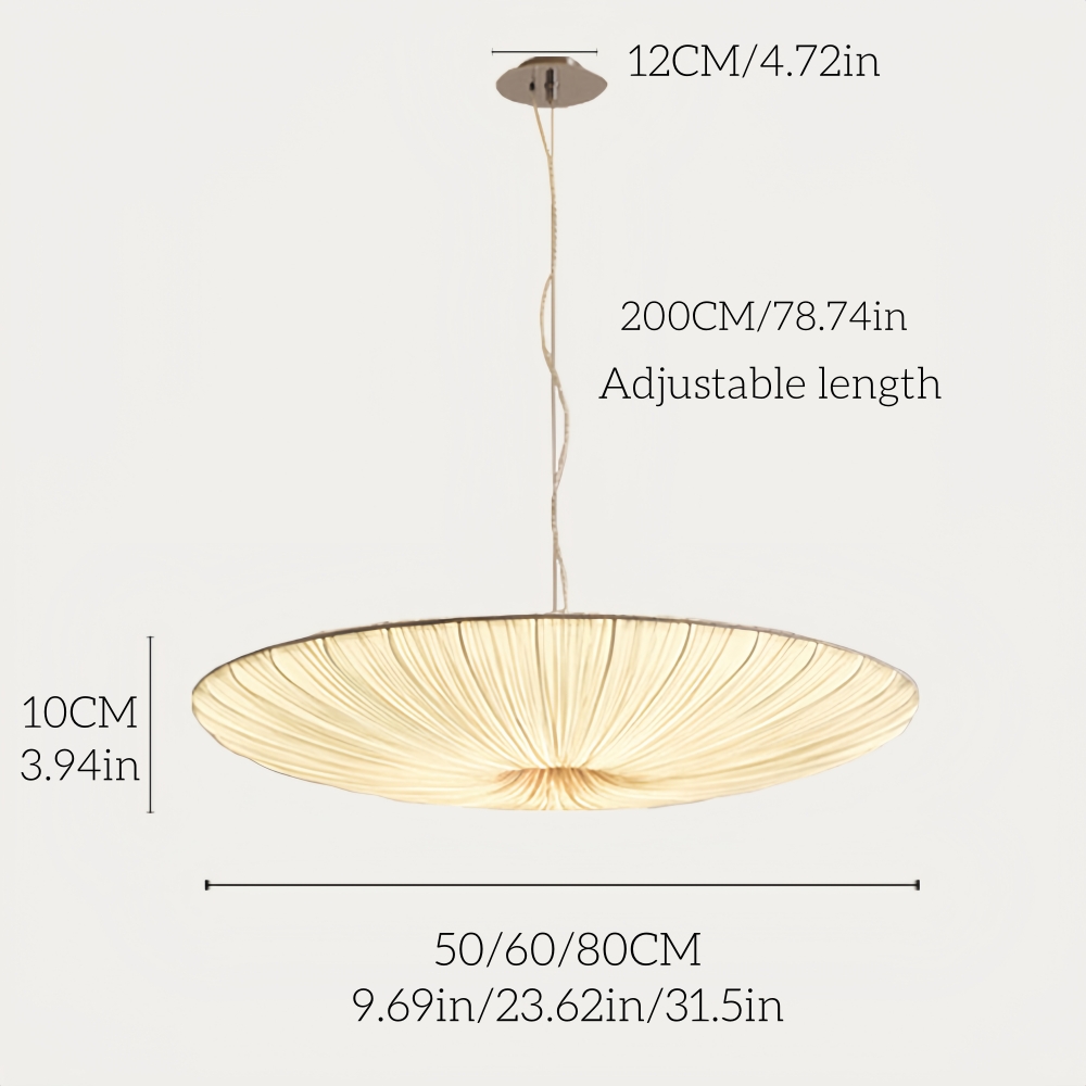 Japanese-Style Creative Fabric Ceiling Lamp - Disc-Shaped Pendant Lamp