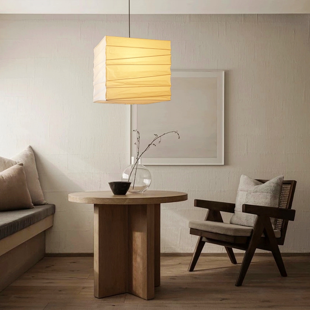 Japanese Style Paper Art Square Pendent Lamp