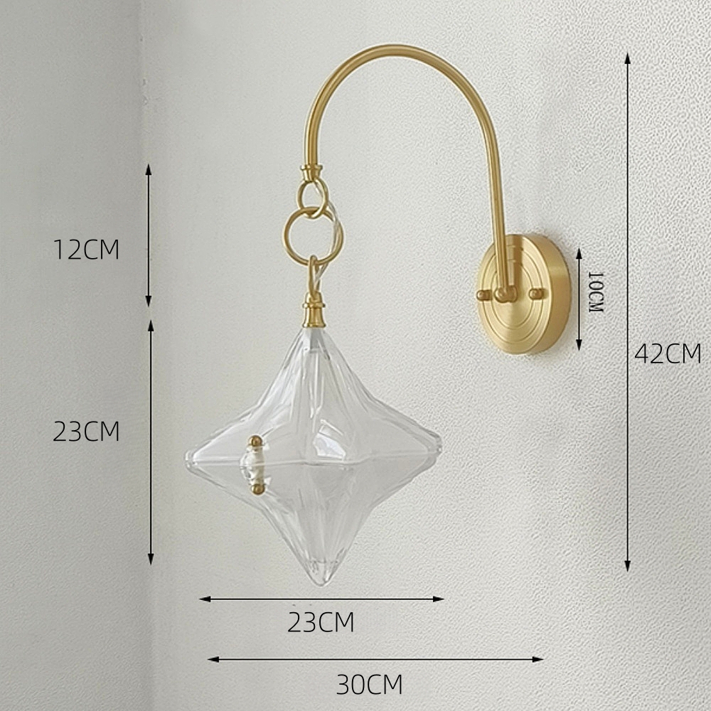 French Bauhaus Star Glass Wall Lamp Modern Minimalist Decor Lighting