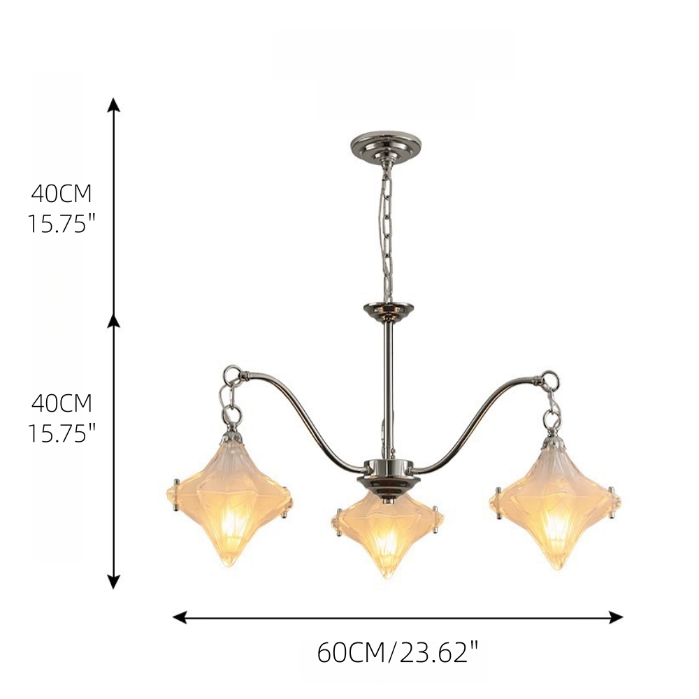 French-Style Murano Retro Star Glass Chandelier