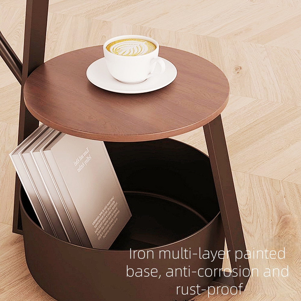 Medieval-Style Living Room Storage Shelf Integrated Floor Lamp