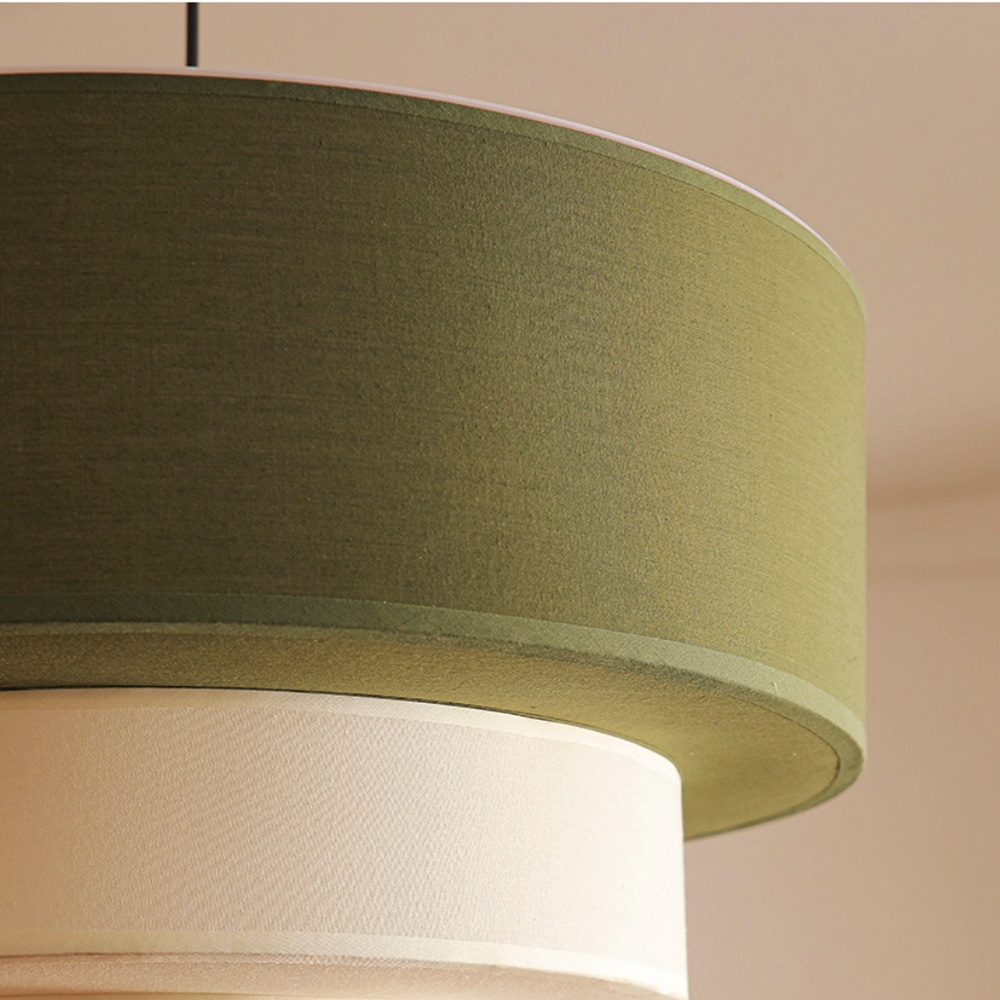 French Retro Color-Blocked Fabric Pendant Light