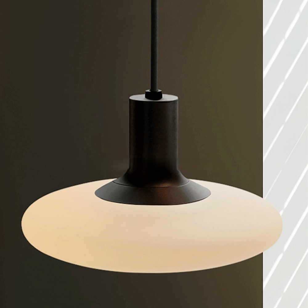 Nordic Cream White Glass Pendant Lamp Minimalist Ambient Lighting
