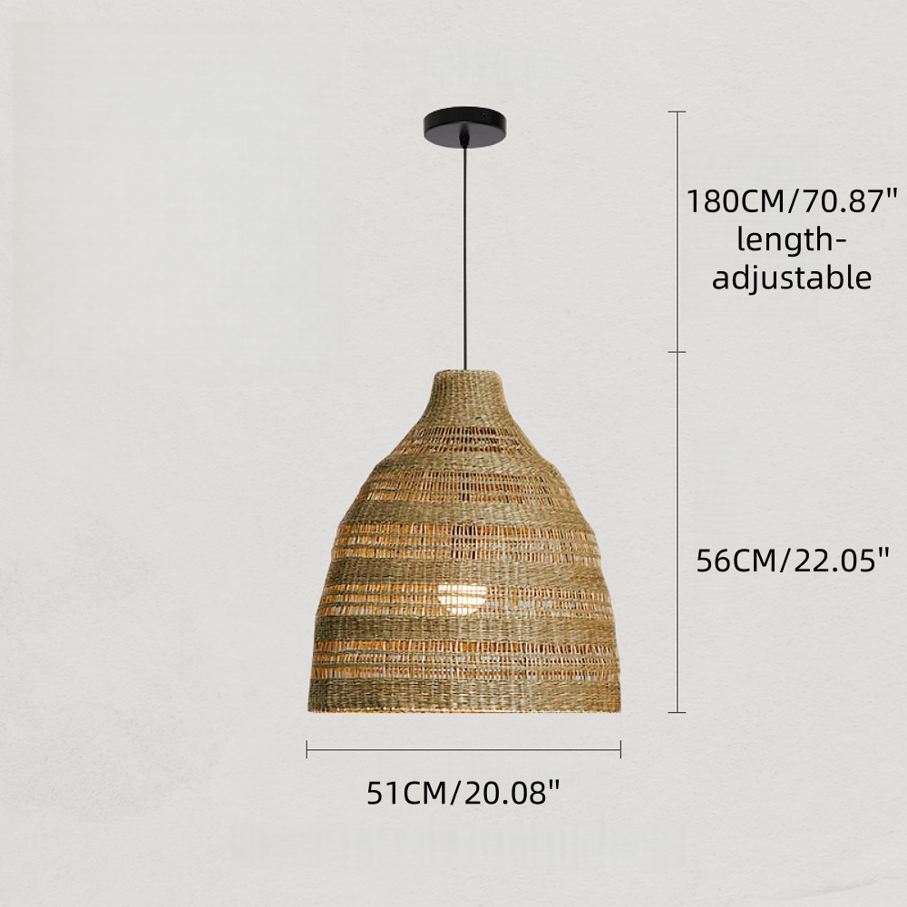 Handwoven Natural Water Hyacinth Pendant Lamp