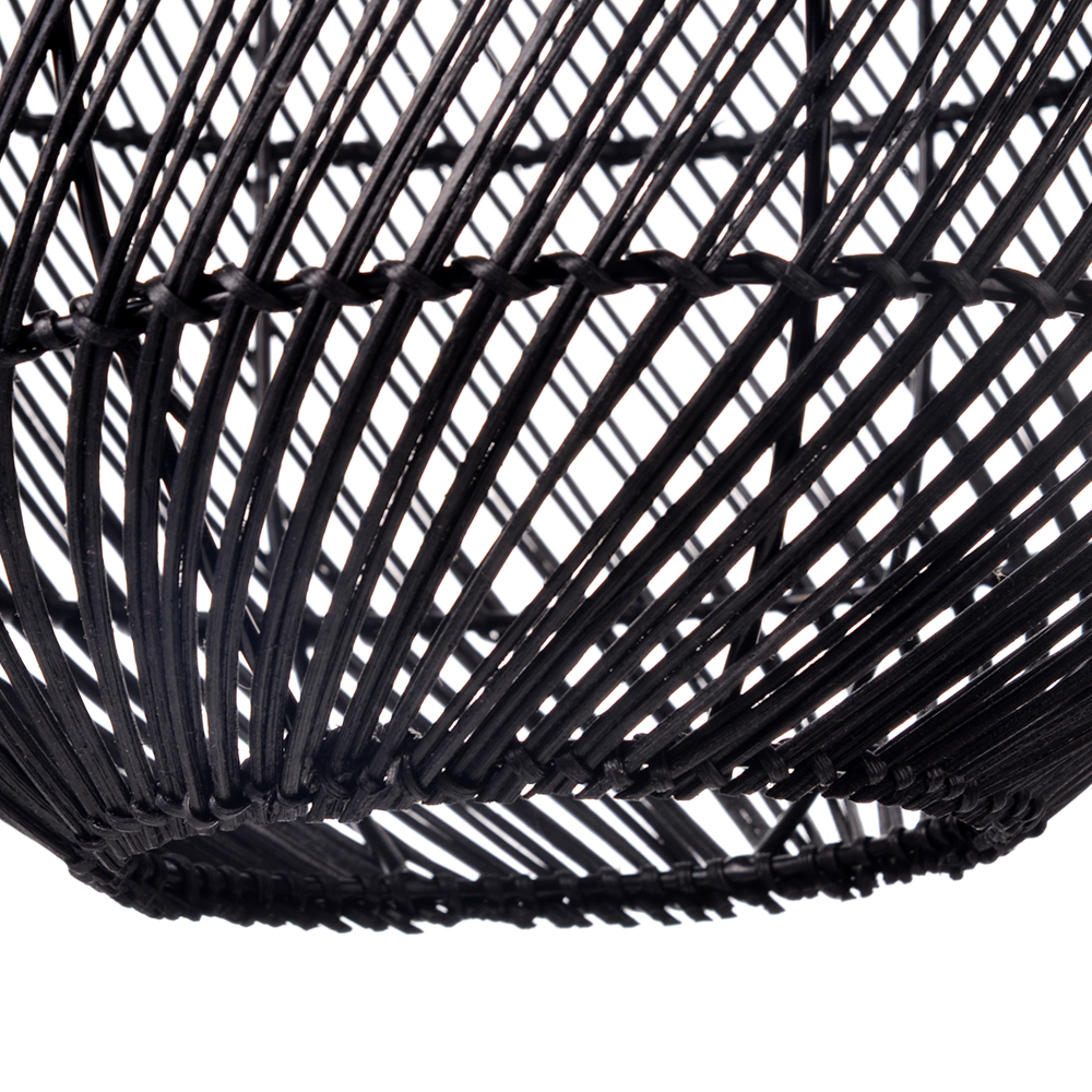 Dining Room Simple Black Rattan Pendant Light
