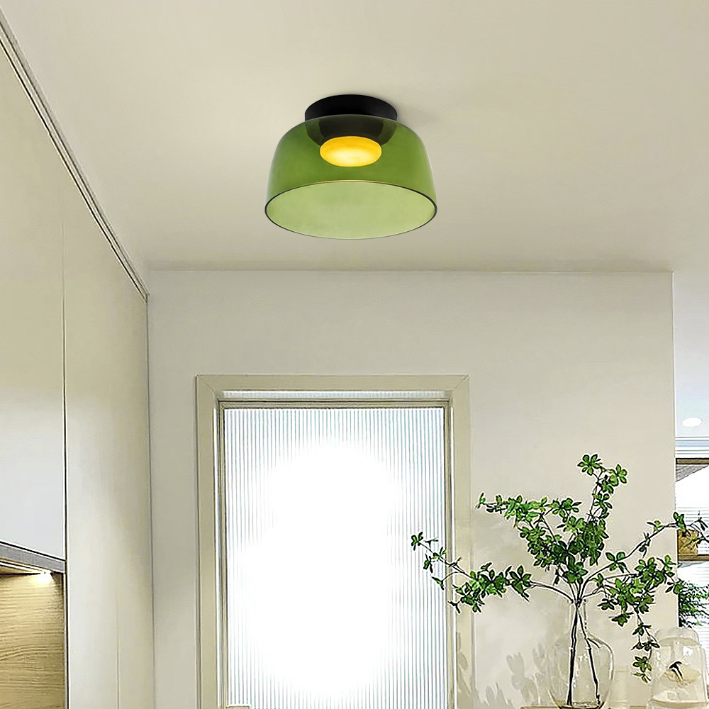 Nordic Designer Corridor Ceiling Light Retro Bedroom Glass Hanging Lamp