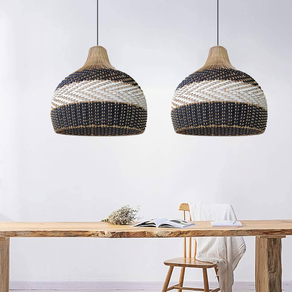 California Rattan Pendant Light Chandelier Coastal Interior Design Lighting Fixture