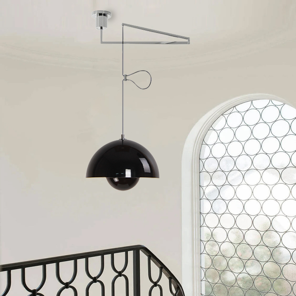 Adjustable Arm Metal Pendant Light Danish Flush Mount Flowerpot Dining Room Light