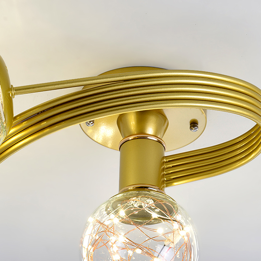 Nordic luxury star string chandelier glass bubble pendant lighting living room glass ball lamps