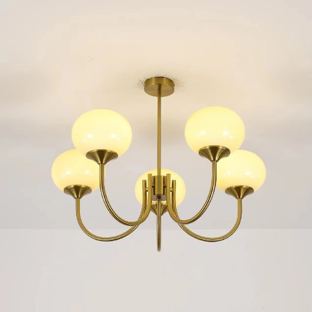 Bauhaus Living Room Chandelier Luxury Cream Pink Glass Pendant Light