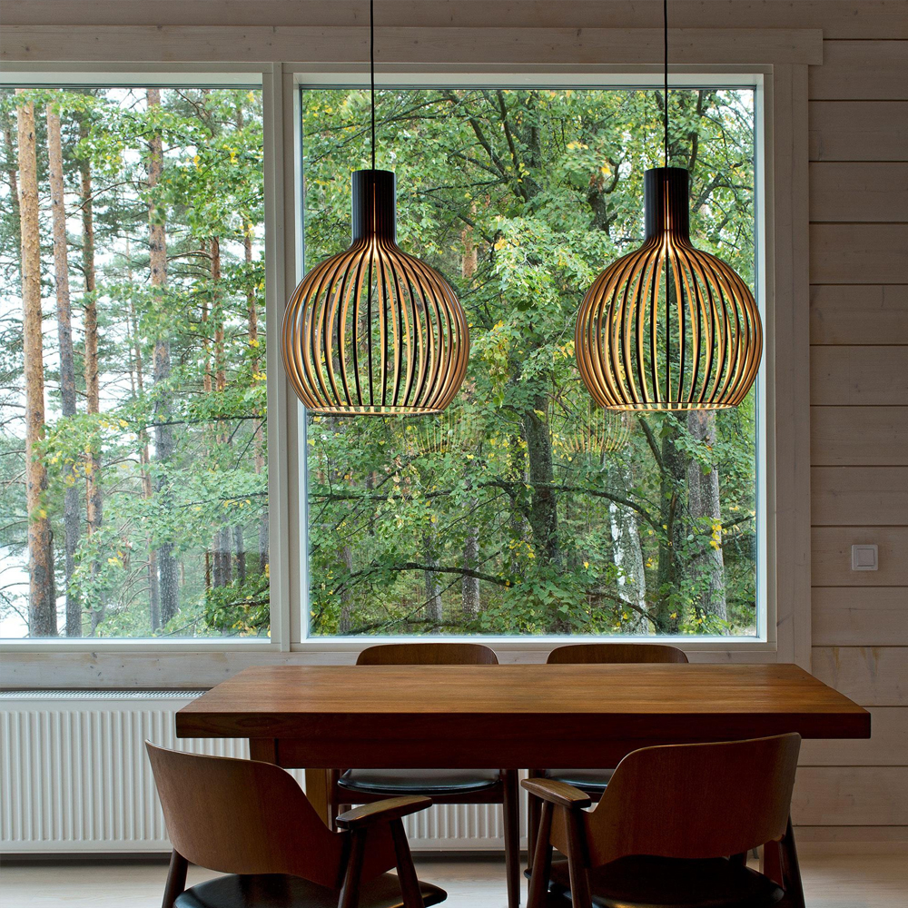 Unique Birdcage Wooden pendant light For Kitchen Island Living room