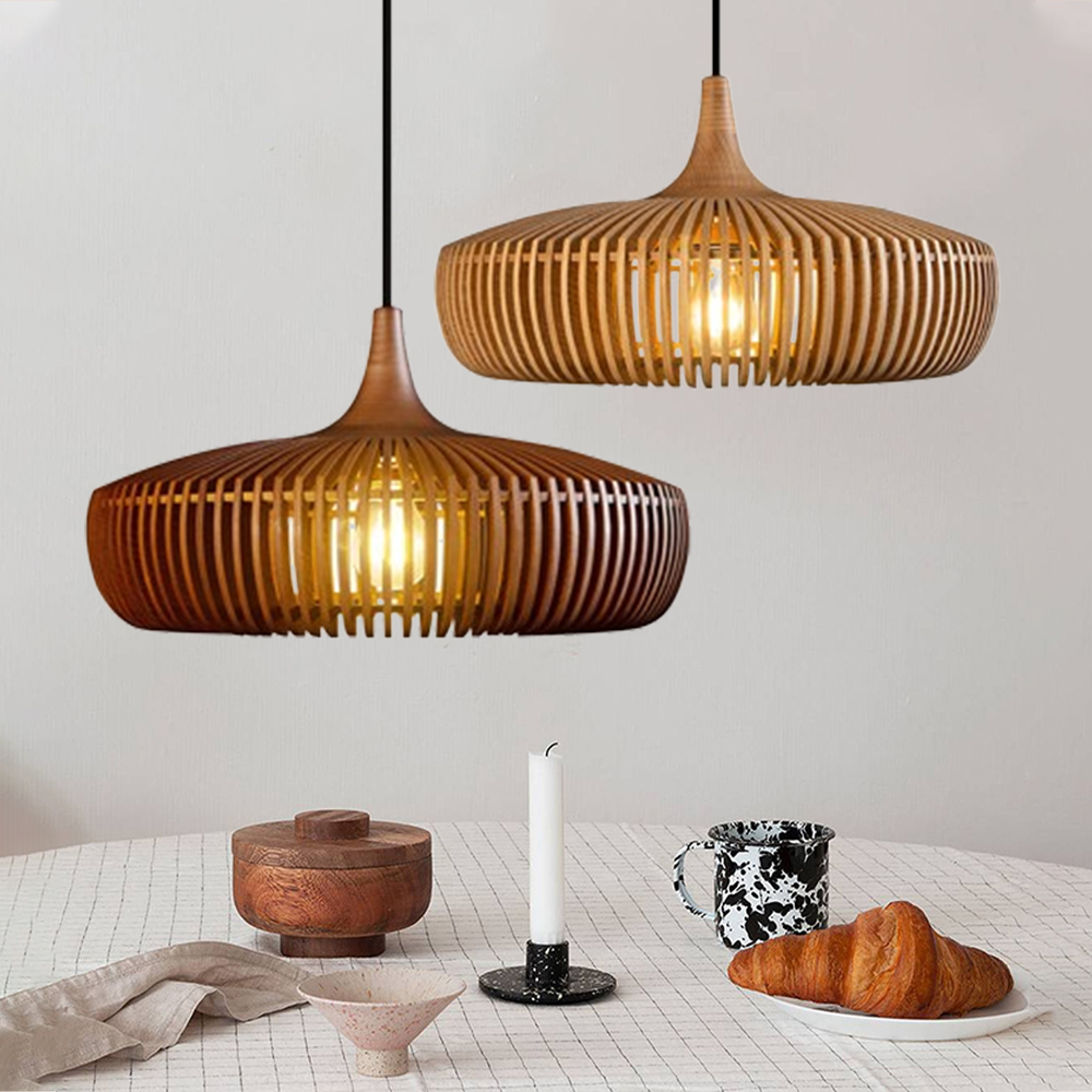 Nordic Wood Art Creative Living Room Pendant