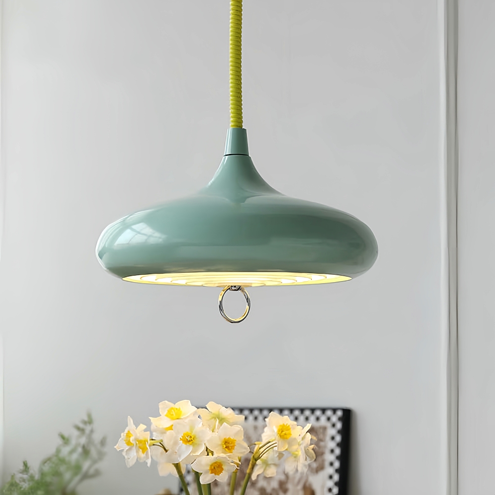 Bauhaus Retro Style Adjustable Solid Color Iron Pendant Light
