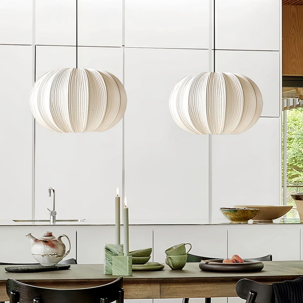 Wabi Sabi Style Retro Pleated Fabric Pendant Light