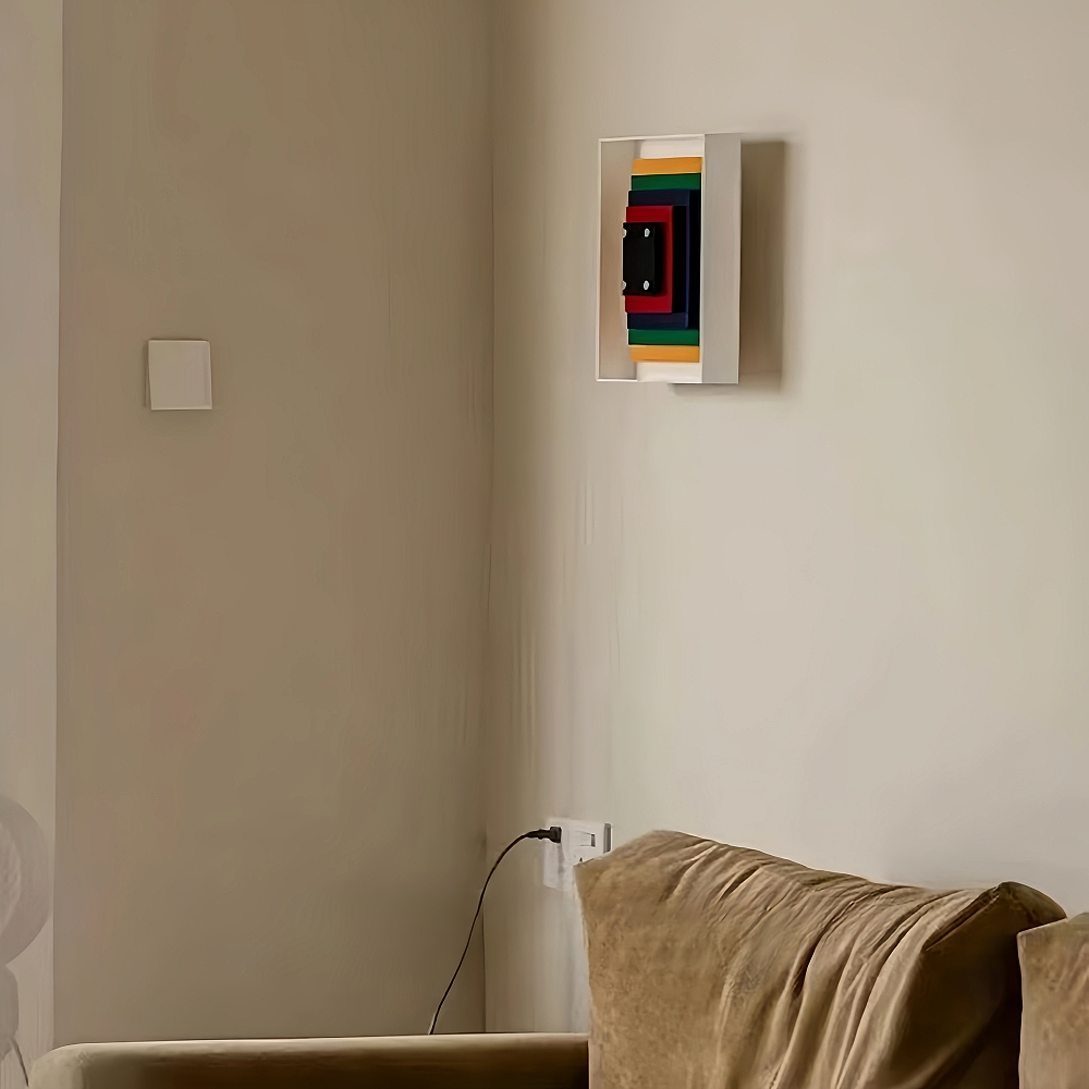 Color Pixel Wall Lamp Bauhaus Living Room Bedroom Decorative Painting Square Frame Wall Lamp