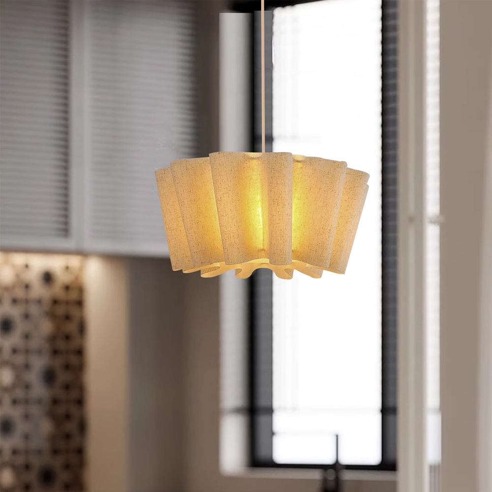 Mid-Century Living Room Fabric Pendant Light Japanese Retro Designer Lamp