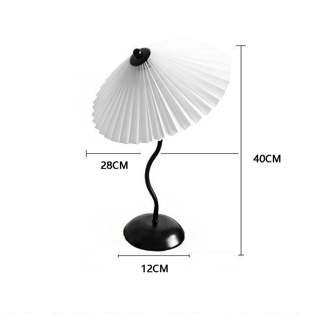 Nordic Simple Fabric Table Lamp Household Pleated Night Light