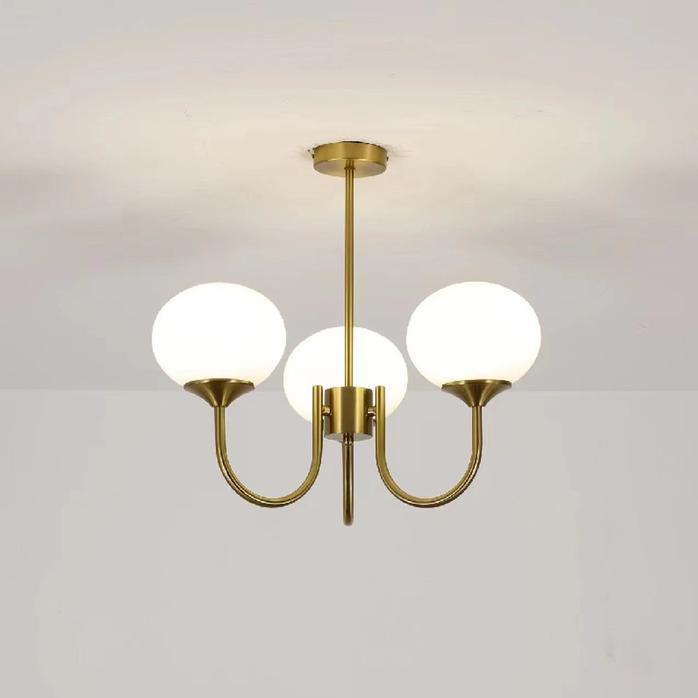 Bauhaus Living Room Chandelier Luxury Cream Pink Glass Pendant Light