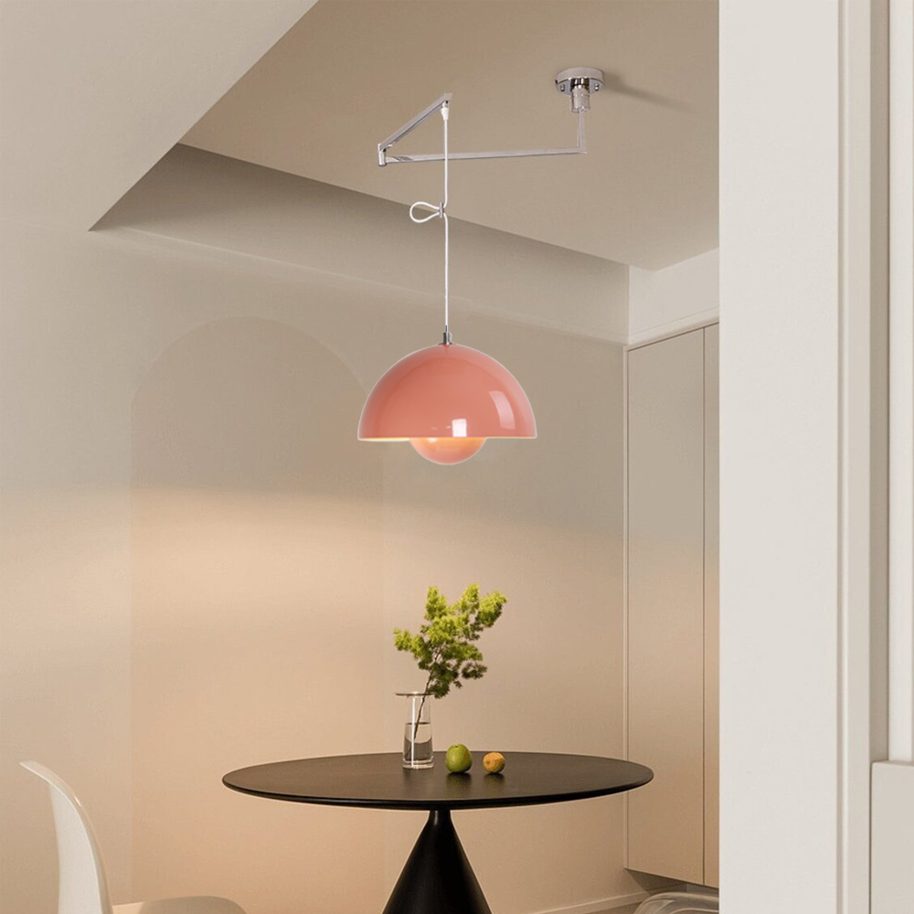 Adjustable Arm Metal Pendant Light Danish Flush Mount Flowerpot Dining Room Light