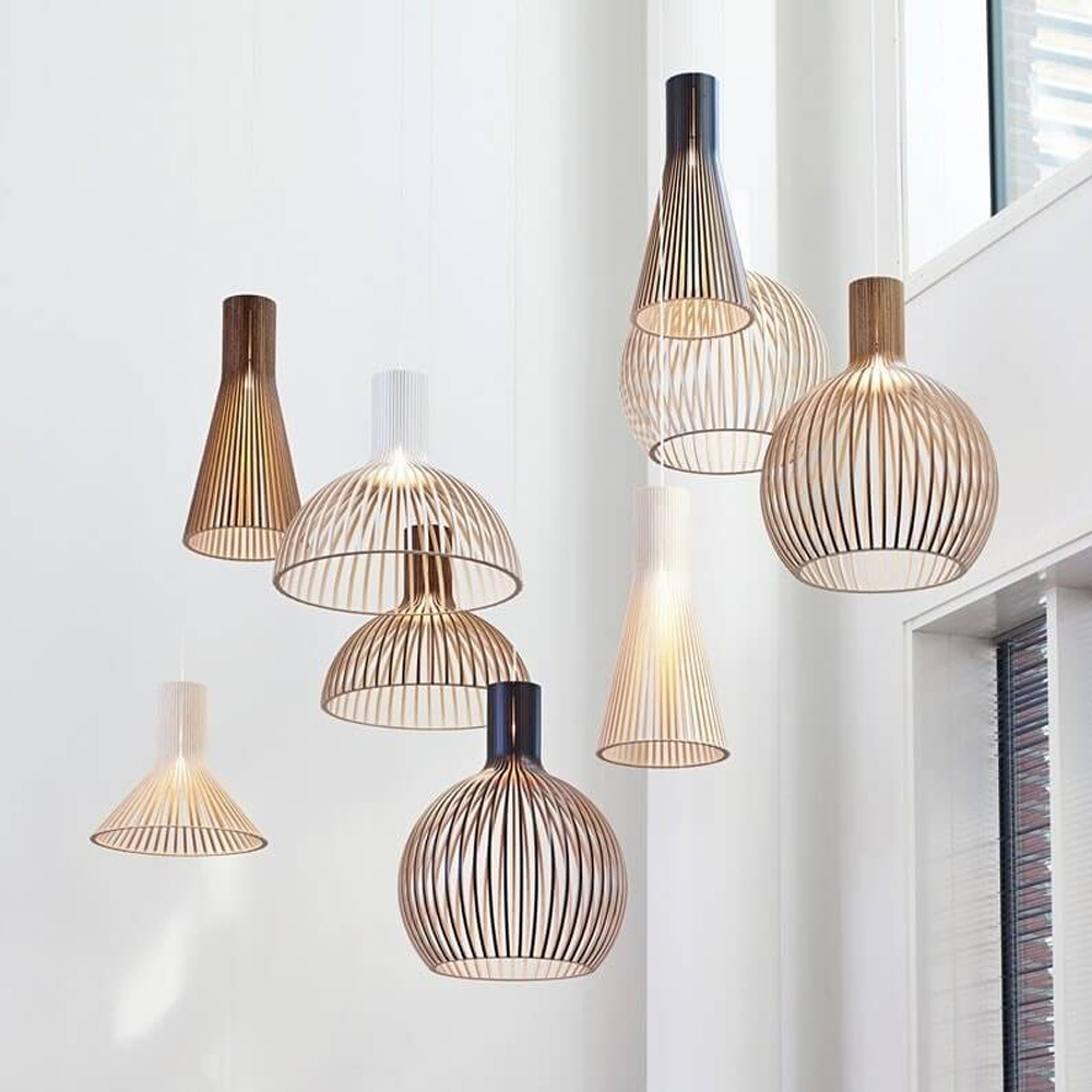 Unique Birdcage Wooden pendant light For Kitchen Island Living room
