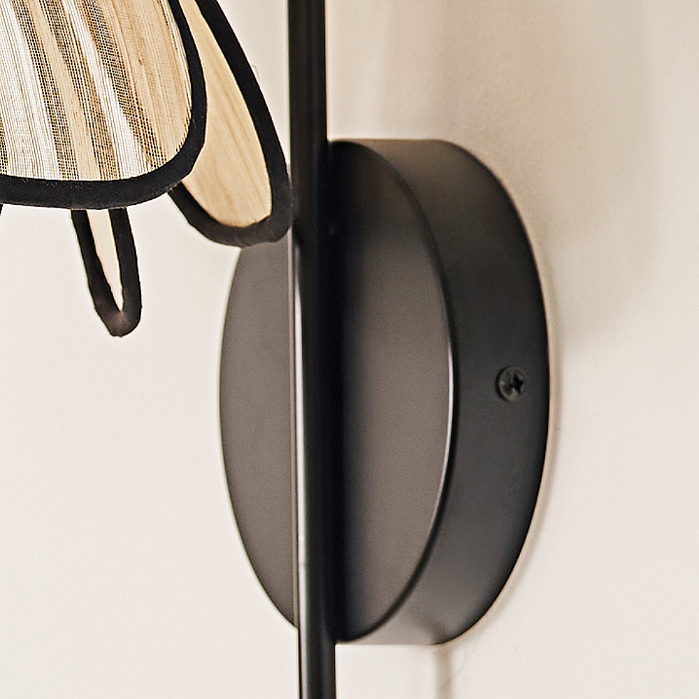 Japanese Wabi Sabi Style Rattan Woven Petal Wall Lamp