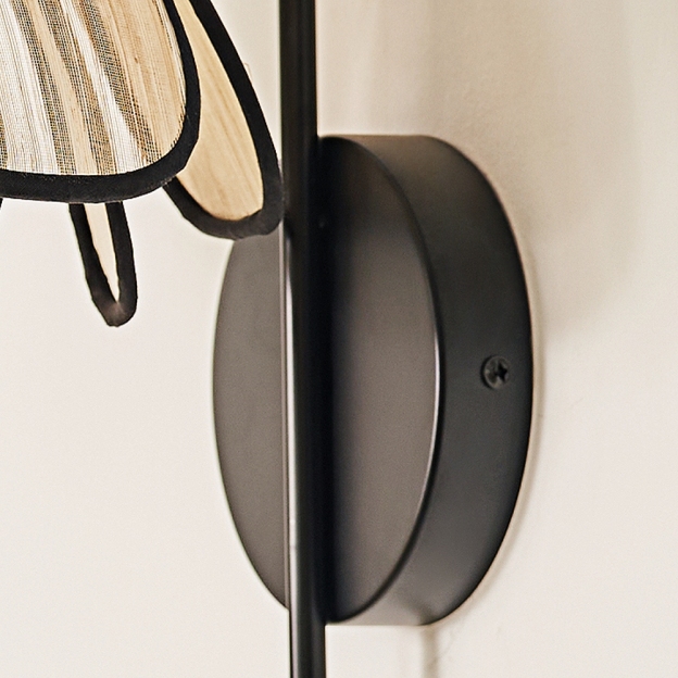 Japanese Wabi Sabi Style Rattan Woven Petal Wall Lamp