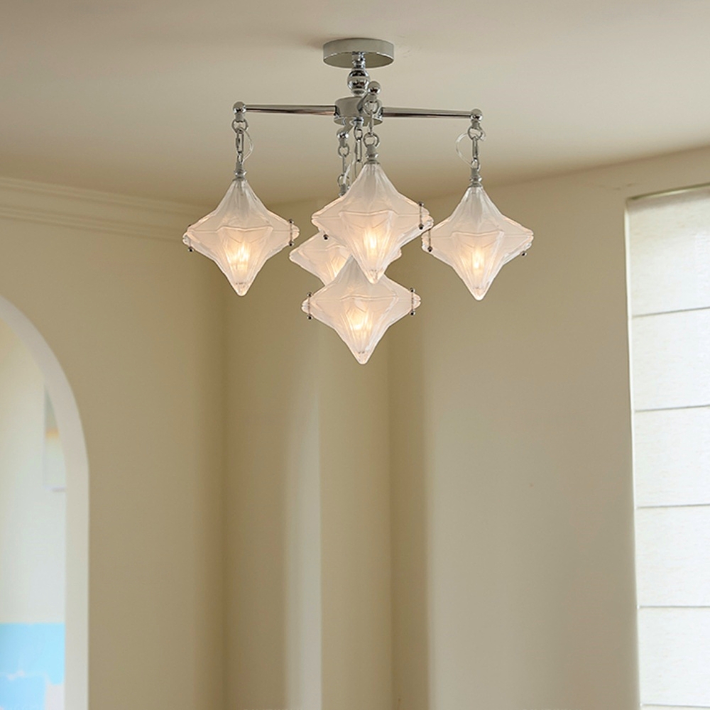 French-Style Murano Retro Star Glass Chandelier
