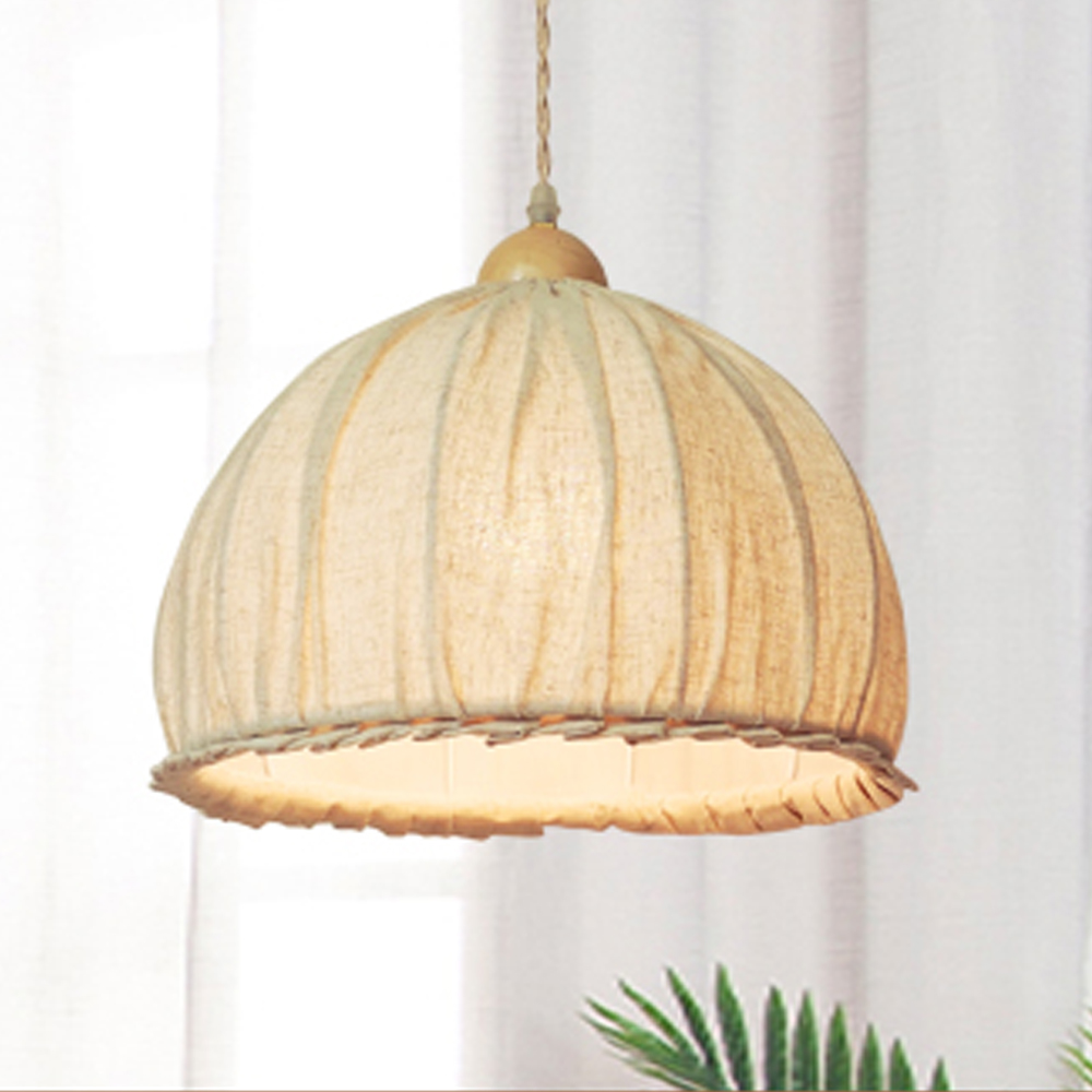 Minimalist Cotton Linen Fabric Chandelier Japanese-style Retro Pendant Light