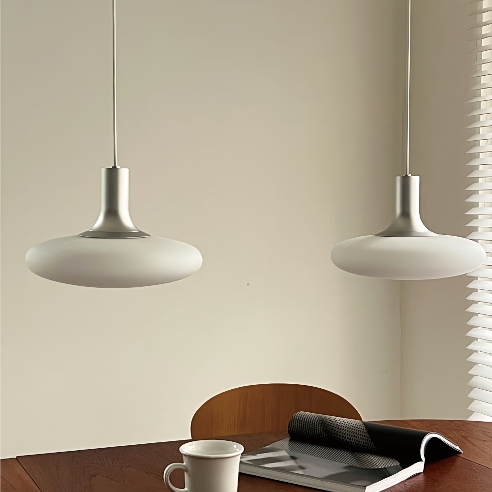 Nordic Cream White Glass Pendant Lamp Minimalist Ambient Lighting