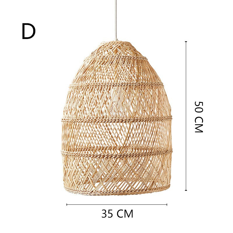 Basket Rattan Woven Lantern Chandelier Pendant Lamp Shade