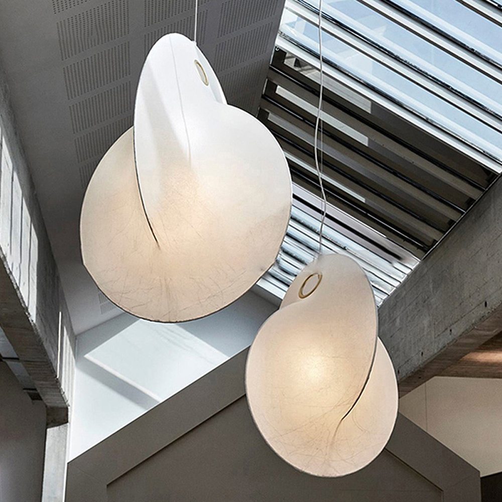 Simple Italian Silk Chandelier Nordic Living Room Bedroom Fabric Pendant Lights