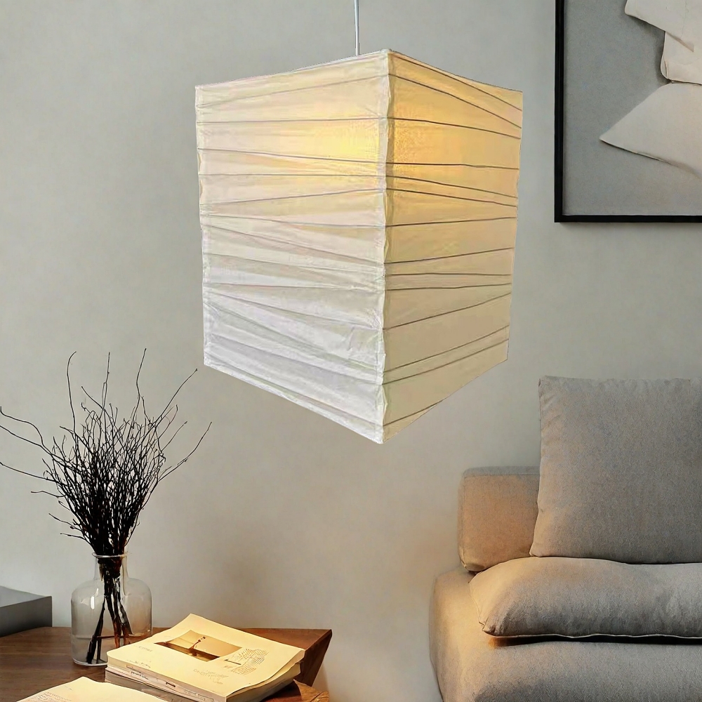 Japanese Style Paper Art Square Pendent Lamp