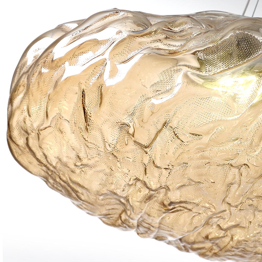 Large space loft staircase chandelier hotel lobby cloud glass long hanging chandelier duplex apartment pendant light