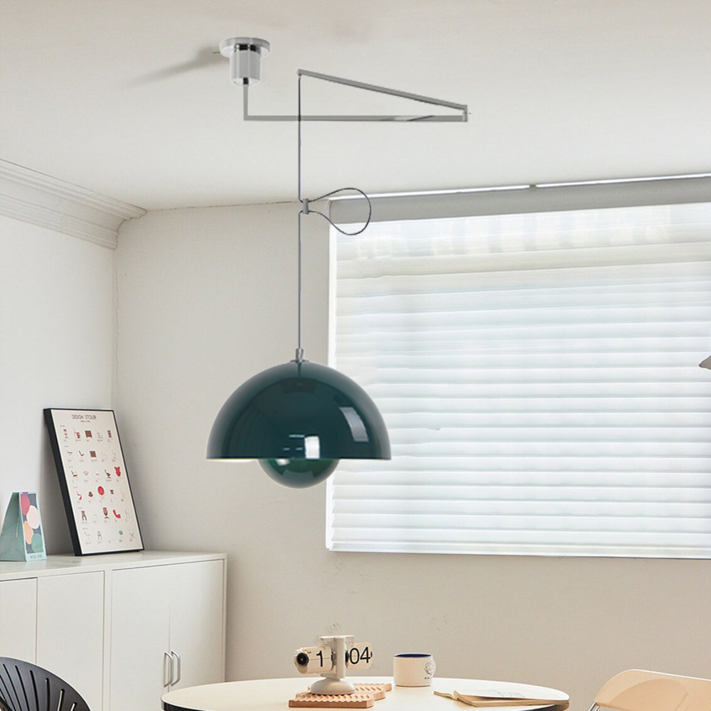 Adjustable Arm Metal Pendant Light Danish Flush Mount Flowerpot Dining Room Light