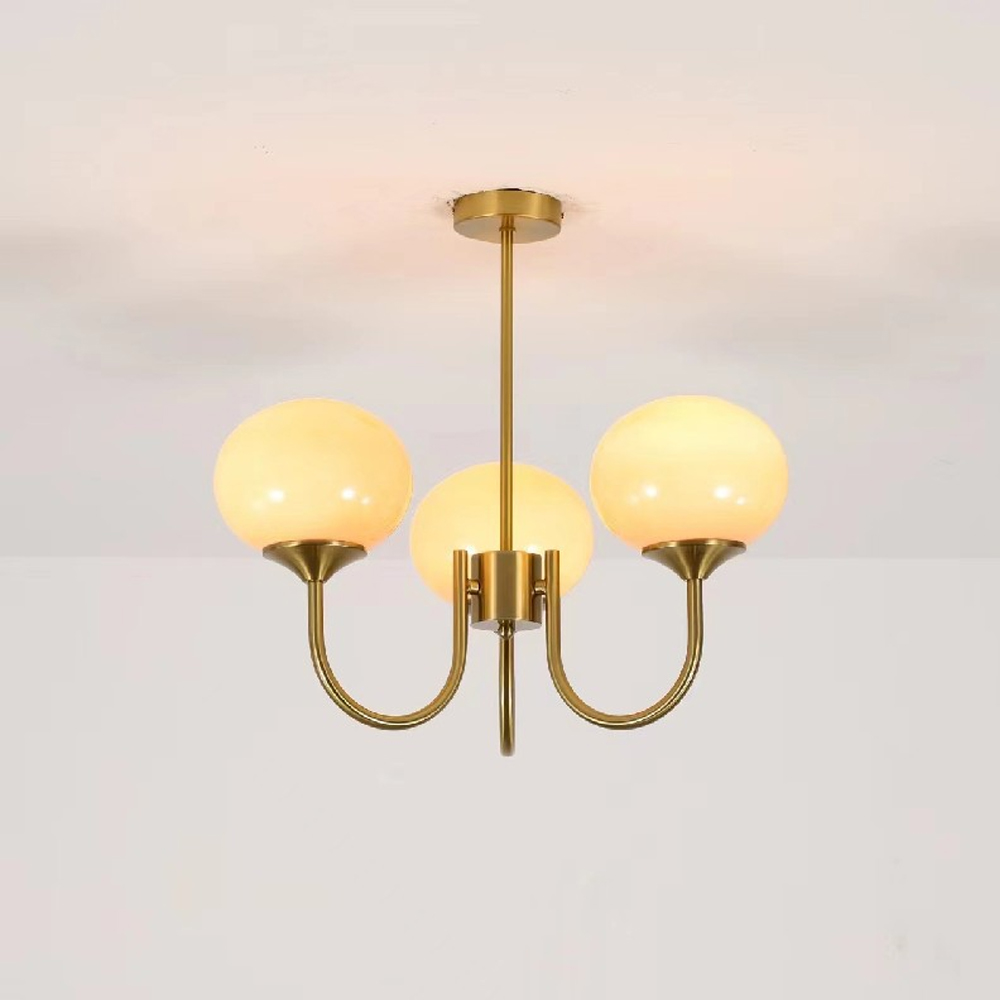 Bauhaus Living Room Chandelier Luxury Cream Pink Glass Pendant Light