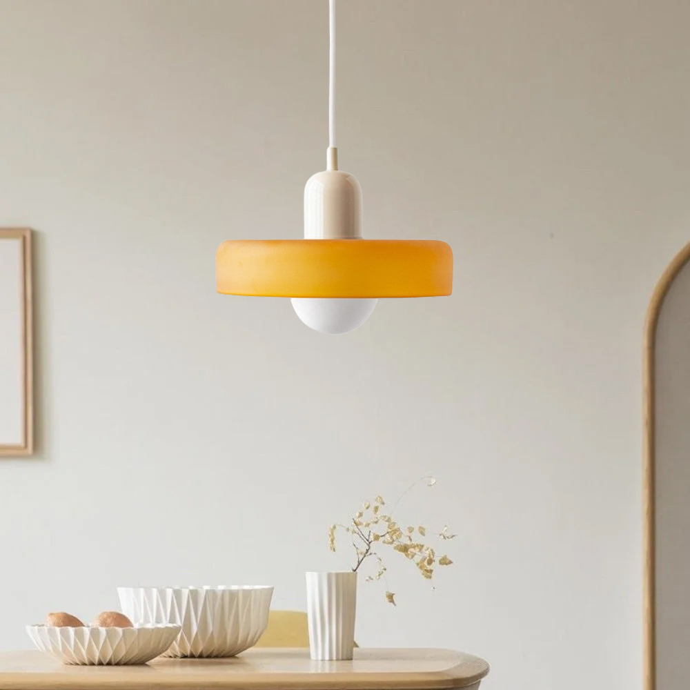 Mid-Century Modern Glass Pendant Light Memphis Dining Room Green Chandelier