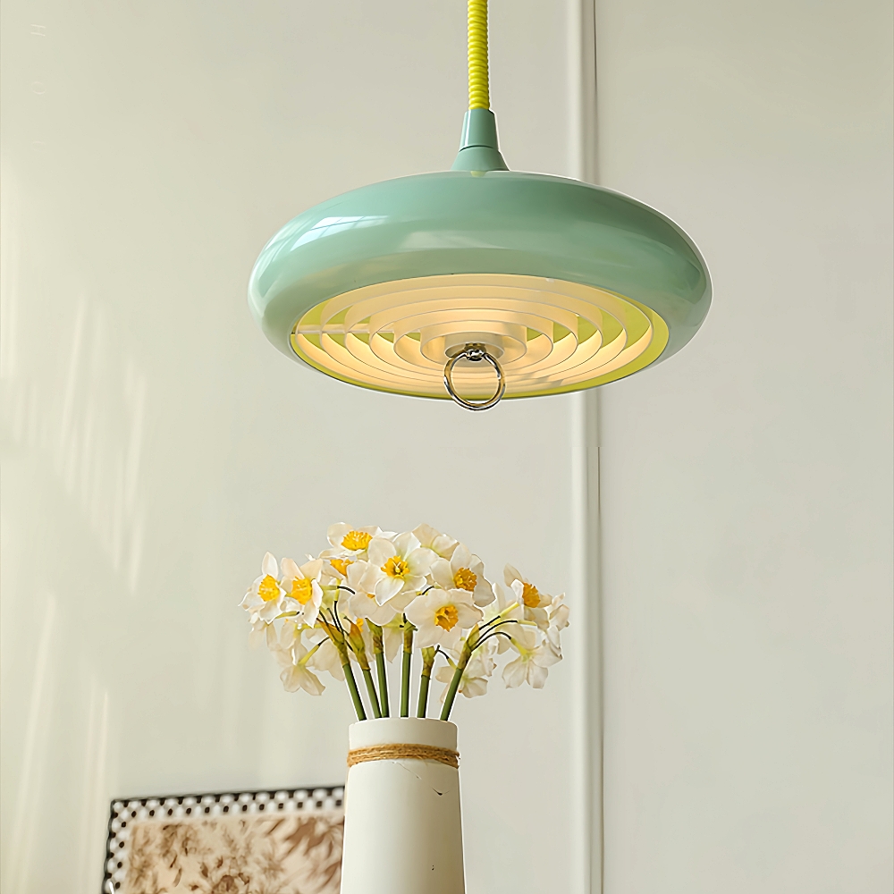 Bauhaus Retro Style Adjustable Solid Color Iron Pendant Light
