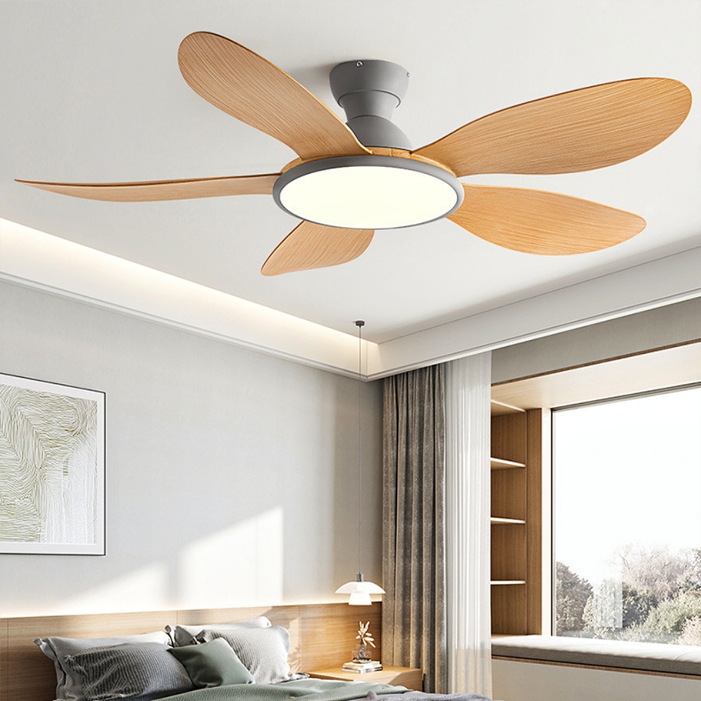 Nordic Style Household Variable Frequency Ceiling Fan Light